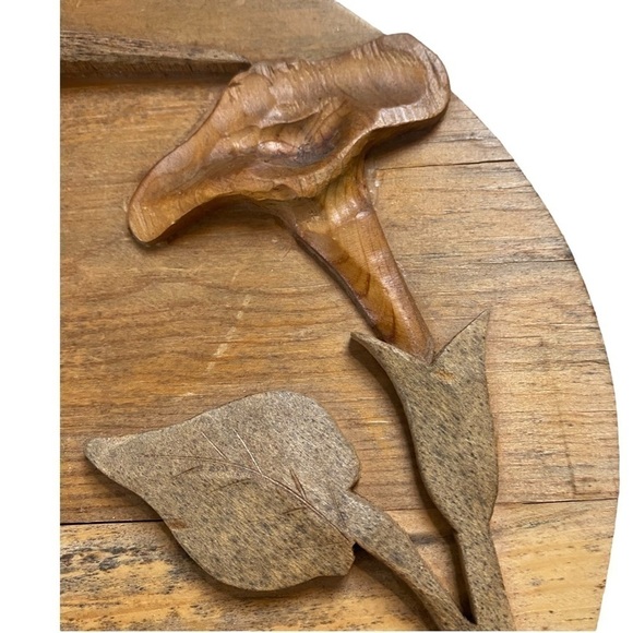 Oval Wood carving welcome sign Hummingbird and flowers - Picture 4 of 9